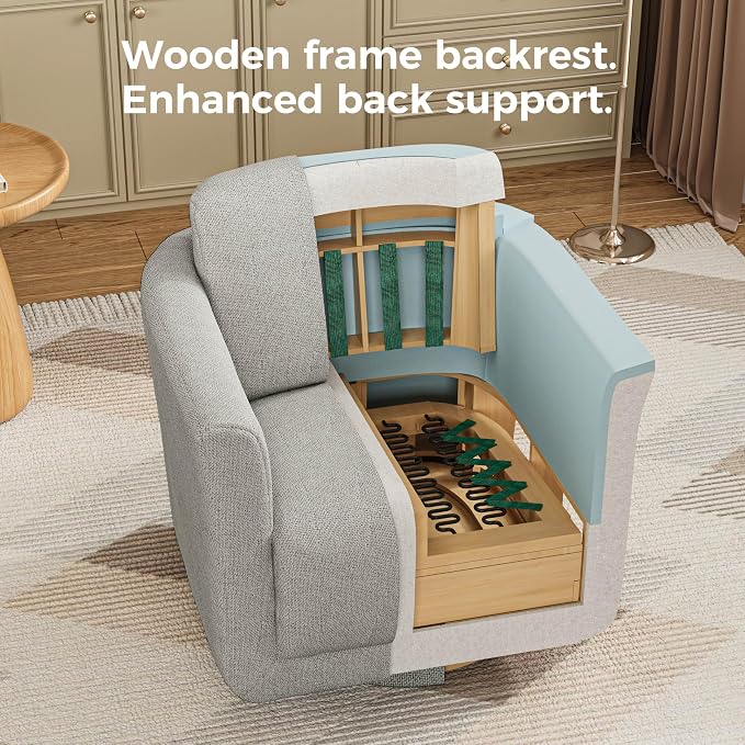 Swivel Accent Chair, 360° Barrel Swivel Lounge Seat - Image 9