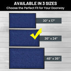 Front Door Mat, Indoor Outdoor Welcome Entryway Entrance Doormat 36x24 Blue | - Image 6