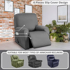 ULTICOR 4-Piece, 1 Seat Recliner Cover, Yarn Dyed Reclining Chair Covers - Image 5