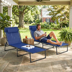 Outsunny Folding Chaise Lounge Chair Set of 2, Patio Sun Tanning Chair - Image 7