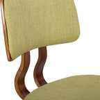 Armen Living Jaguar Mid-Century Dining Chair in Walnut Wood and Green Fabric - Image 10