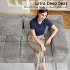 119" Oversized 3 Seater Boneless Couch, Comfy Cloud Modular Sectional Sofa - Image 4