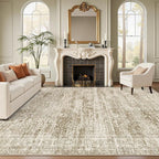 Soalmost Washable Area Rug 8x10 Large Soft Brown Rugs by Soalmost