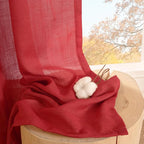 BGment Red Kitchen Curtains 36 Inch Length, Short Semi Sheer Drapes Lightweight - Image 7