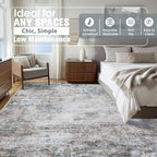 Aelenmu 10x14 Area Rugs for Living Room Washable Dining Room Brown Blue | - Image 2
