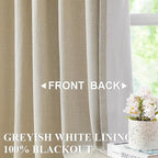 Vision Home Sand Pinch Pleated Full Blackout Curtains Linen Blended Room - Image 3