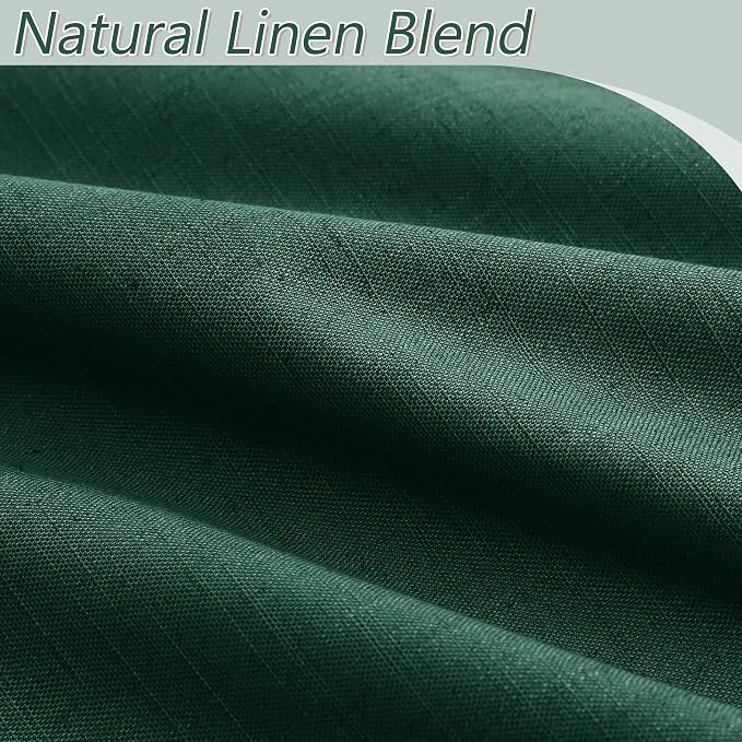 Dark Green 100% Blackout Curtains 96 Inch Length 2 Panels Set - Image 3