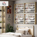 HOMCOM 5-Tier Display Cabinet, Glass Door Cabinet - Image 2