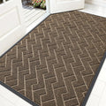 OLANLY Front Door Mat Outside 59x34, All-Season Absorbent Rubber Doormat | Brown by OLANLY