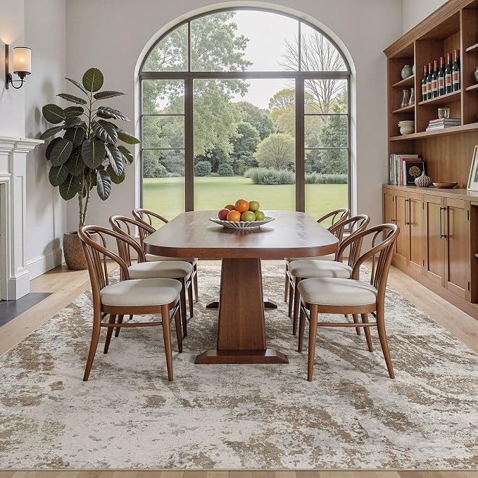 DMOYEST 5x7 Washable Area Rug: Abstract Modern Non-Slip Carpet, Soft Low Pile - Image 3