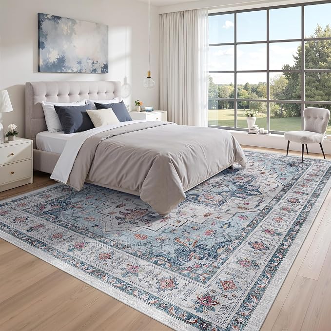 8x10 Area Rugs for Living Room, Large Washable Rug, Dining Room, Low Pile - Image 9