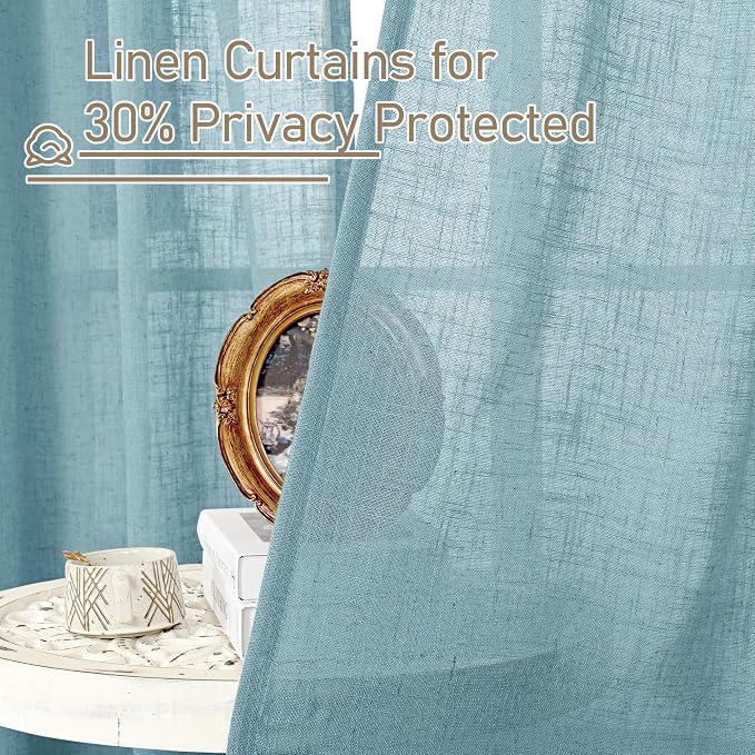 Semi Sheer Linen Curtains 45 Inches Long - Image 5