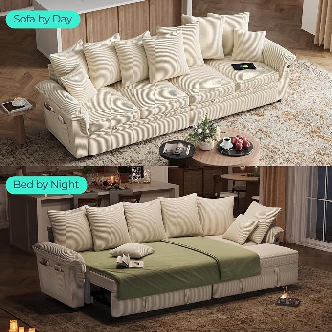 LINSY HOME Oversized Sectional Sleeper Sofa - Image 3