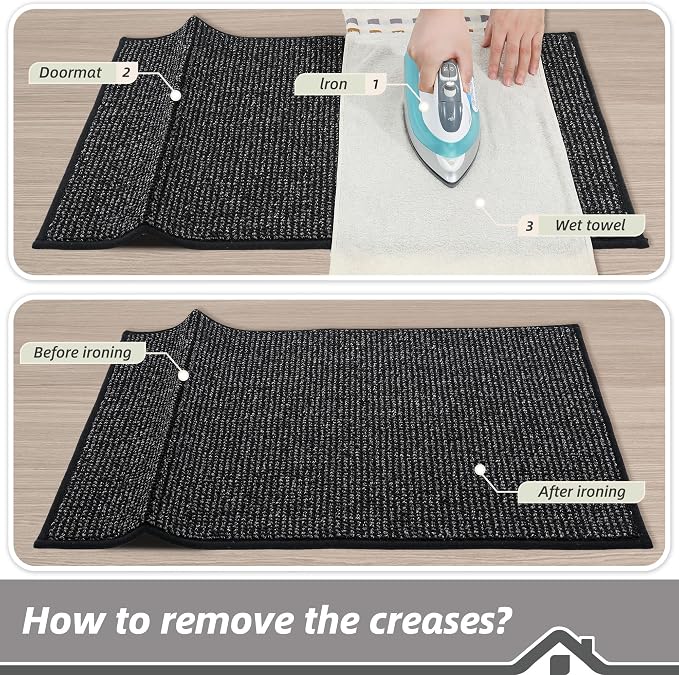 BEQHAUSE Dirt Trapper Door Mat 20" x 32", Non-Slip Washable Doormats, Low - Image 9