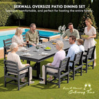 SERWALL 9 Piece Outdoor Dining Set - Image 7