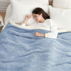 Snuggle Sac Heather Blue Bed Blanket Oversized Twin XL 66x90, Super Soft Warm - Image 6