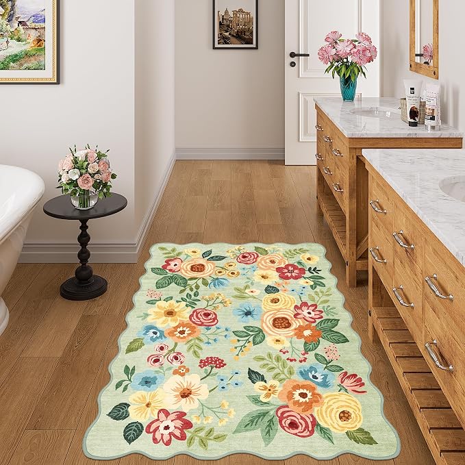 DUKINO 3x4 Rug, Non Slip Floral Washable Area Rug - Image 8