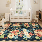 DUKINO 6x9 Area Rugs, Floral Washable Living Room Rug Non Slip, Stain Resistant - Image 7