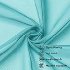 Chyhomenyc Turquoise Sheer Curtains 96 inches Long 2 Panels, Light Filtering - Image 8