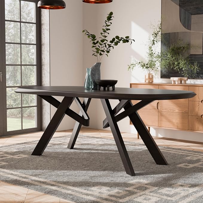 Furniture of America Nazaen VI 82.5" Mid-Century Modern Solid Wood Live Edge - Image 2