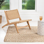JONATHAN Y Parker 23.6" x 36.2" Solid Teak Wood Woven Yarn Accent Bohemian - Image 2