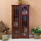 SEI Furniture - Window Pane Media Cabinet - Cherry - Transitional Design - Image 2