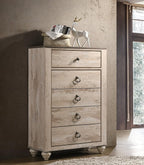 Roundhill Furniture Imerland Contemporary White-wash Finished 5-Piece Sleigh - Image 6