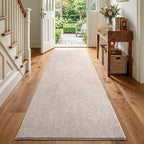 2x8 Oatmeal/White Runner Rug Washable Non-Slip - Image 2