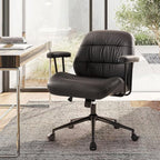 IWMH Leather Office Chair with Removable Armrests，Mid-Back Ergonomic Desk Chair - Image 8