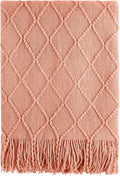 BOURINA Orange Throw Blanket 60x80 Inches Throw Textured Solid Soft Sofa Throw by BOURINA