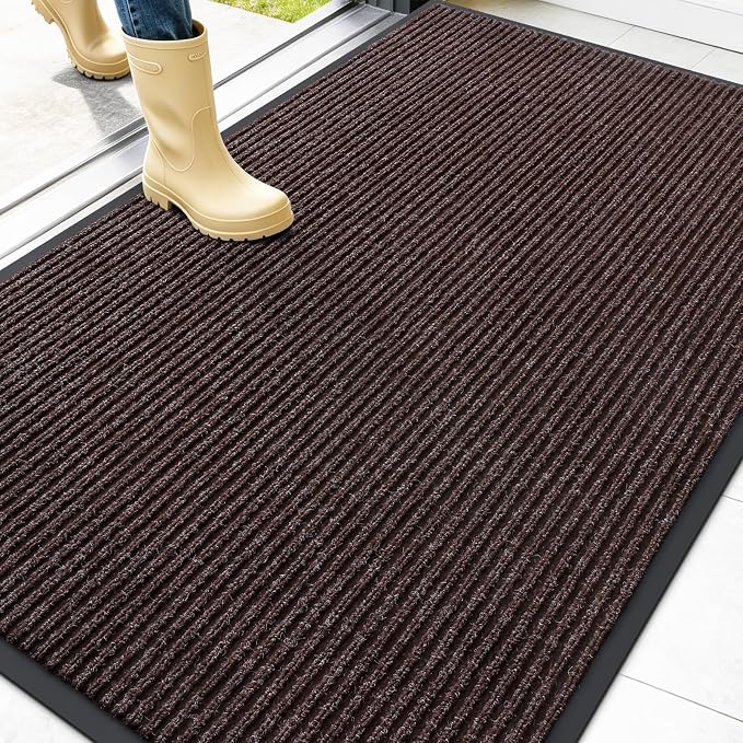 OLANLY Front Door Mat 47x32, Waterproof Heavy-Duty Indoor Outdoor Doormat | Tan by OLANLY