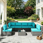 MOCHITO 7 Pieces Outdoor Patio Furniture Sets, All-Weather Sectional Sofa Grey by Unknown
