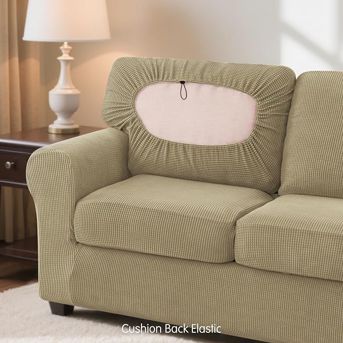 SUBRTEX 3 Pieces Stretch Sofa Slipcover Sets Couch Cover Sets Backrest Cushion - Image 7