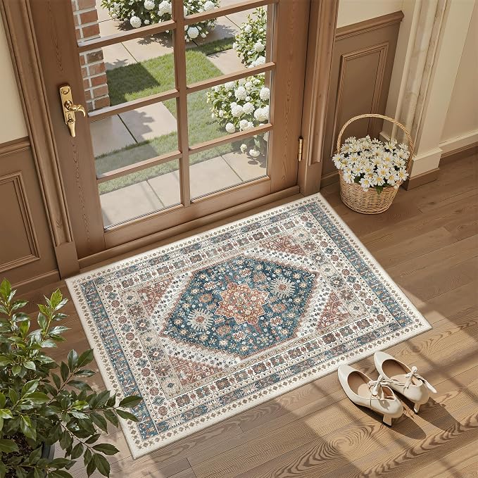 Madane Washable Area Rug 2x3 Small Entryway Rugs Non-Slip, Low Pile Floor Carpet - Image 2