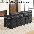 78" Boneless Couch, 5-in-1 Convertible Sofa Bed Tri Folding Mattress - Image 8
