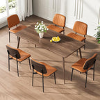 REONEY Dining Chairs Set of 4, Mid-Century Modern Upholstered PU Leather Chairs - Image 3
