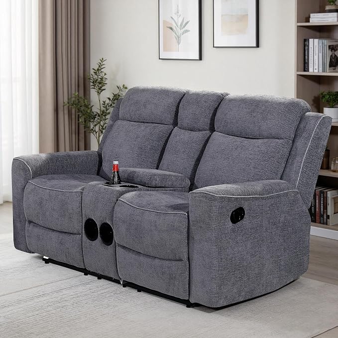 Betsy Furniture Soft Microfiber Manual Reclining Loveseat by BetsyFurniture