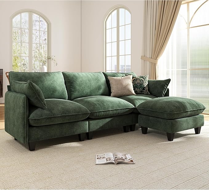 Ihanherry 105" Modular Sectional Sofa, L-Shaped Cloud Couch by iHanHerry