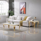 Henf Marble End Table Modern White Faux Marble Sofa Side Table - Image 5