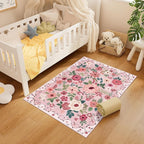 DUKINO 3x4 Area Rug, Floral Washable Rug - Image 4