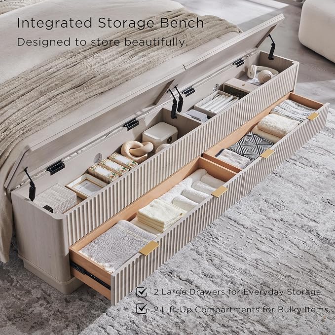 T4TREAM Fluted King Size Bed Frame - Image 4
