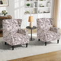 Pia Ricco Set of 2 Floral Accent Chairs, High Back Upholstered Armchairs by PiaRicco