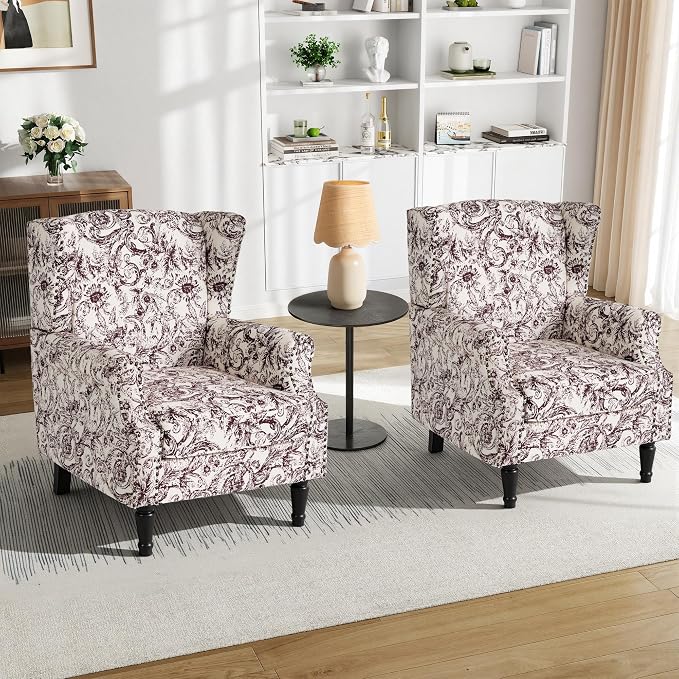 Pia Ricco High Back Floral Accent Chair - Image 6