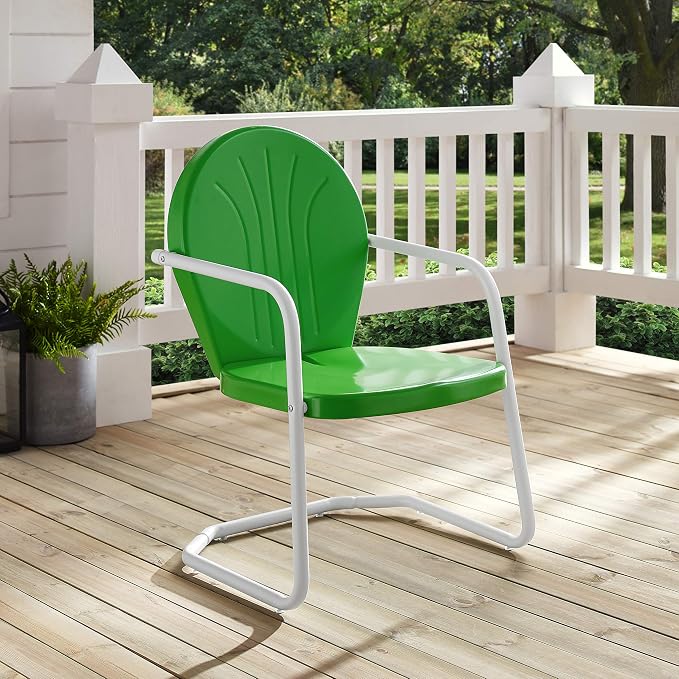 Crosley Furniture Griffith Outdoor Chair, Retro Metal Patio Chairs - Image 7