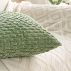 Set of 4 Sage Green Decorative Throw Pillow Covers 20x20 Inch Corduroy Pillow - Image 7