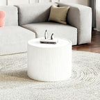 SSLine Round Drum Coffee Table Set of 2 Modern Sintered Stone Top Nesting - Image 5