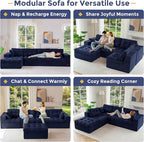 MAXYOYO 132" L Shaped Modular Sectional Sofa - Image 4