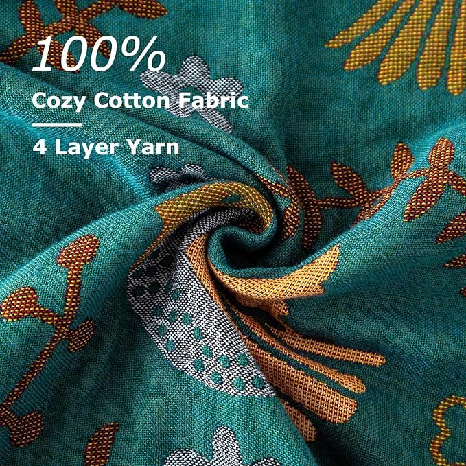 LUTBM Boho Throw Blanket for Bed 100% Cotton Soft Quilt Summer Lightweight - Image 6