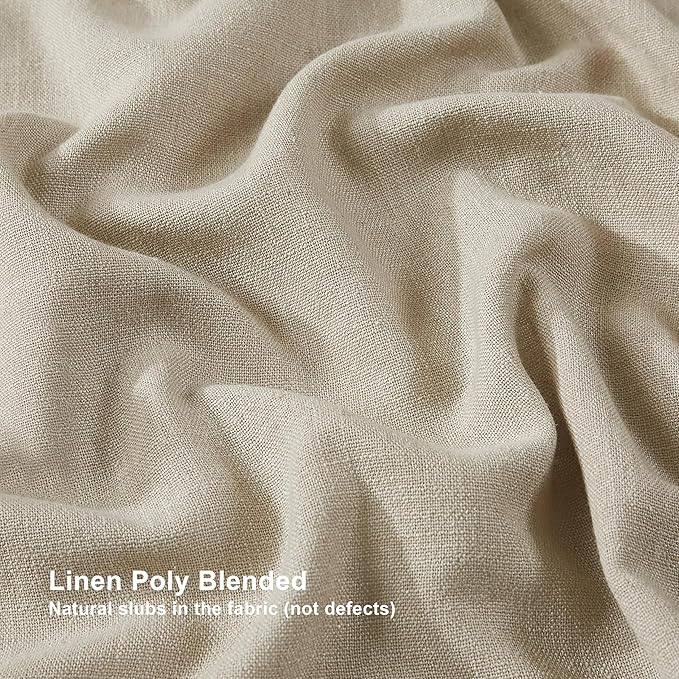 Vision Home Sand Pinch Pleated Full Blackout Curtains Linen Blended Room - Image 8