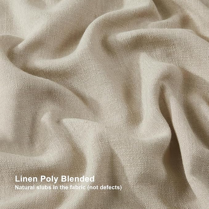 Vision Home Sand Pinch Pleated Full Blackout Curtains Linen Blended Room - Image 4
